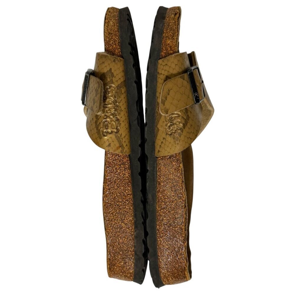 Birkenstock Birki's Catalina Snakeskin Gold Slide Sandals Women’s Size 8 *FLAWS* - Picture 11 of 16